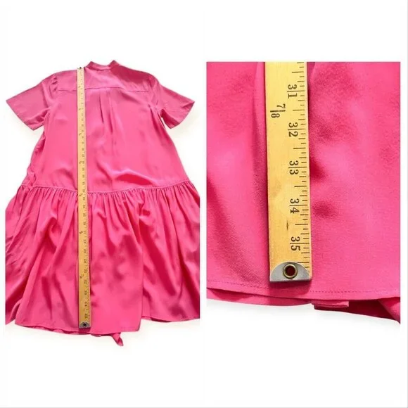 ULLA JOHNSON Adalyn Silk Mini Dress, Pink,‎ Size 4,New with tag